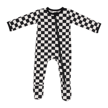 Zip Footie in Midnight Milk
