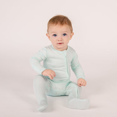 Zip Footie in Sea Glass