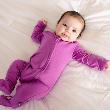 Zip Footie in Very Berry