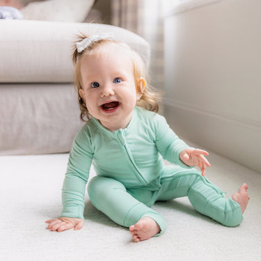 Zip Romper in Lily Pad