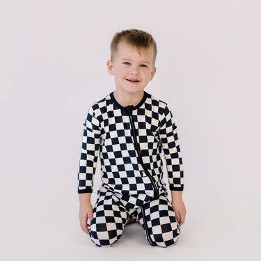 Zip Romper in Midnight Milk