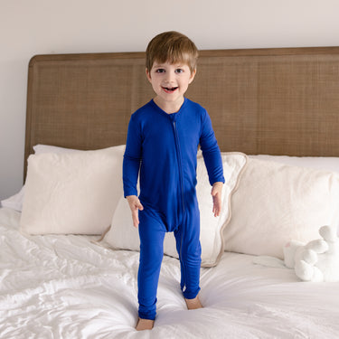 Zip Romper in Sapphire