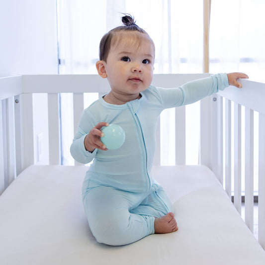 Toddler Zip Romper in Aqua