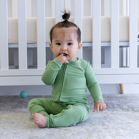 Toddler Zip Romper in Leaf Green