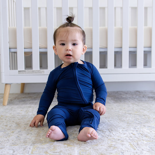 Toddler Zip Romper in Navy