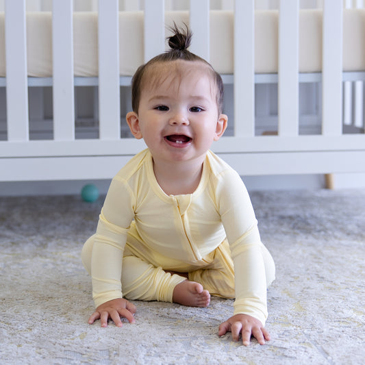 Toddler Zip Romper in Pale Yellow