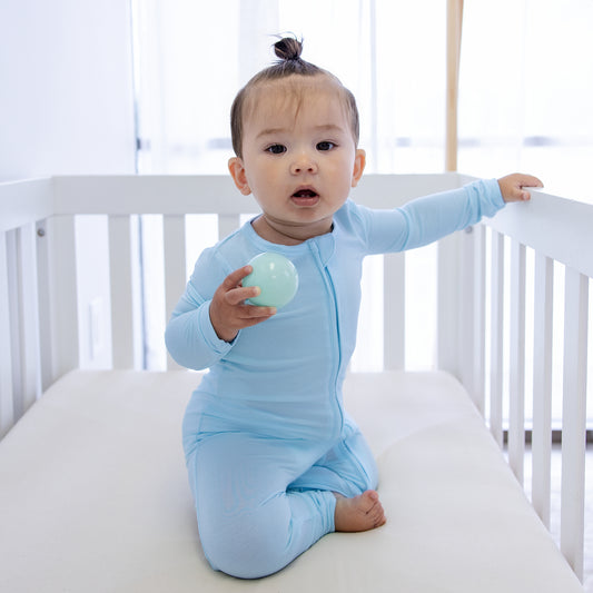 Toddler Zip Romper in Sky Blue