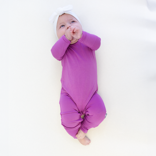Infant Romper in Deep Mauve