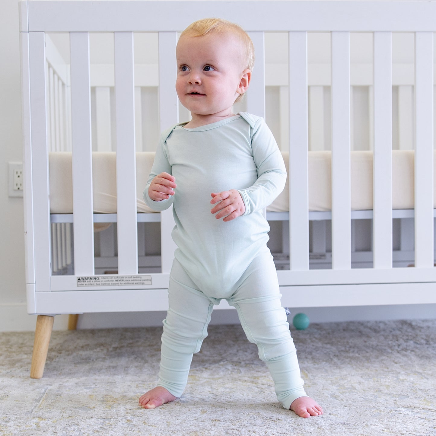 Infant Romper in Soft Mint - Bumbunny Baby