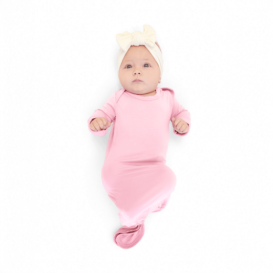Knotted Gown in Blush Pink - Bumbunny Baby