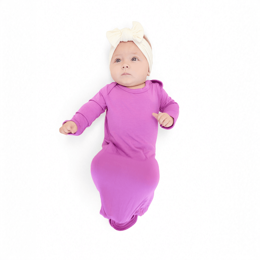 Knotted Gown in Deep Mauve - Bumbunny Baby