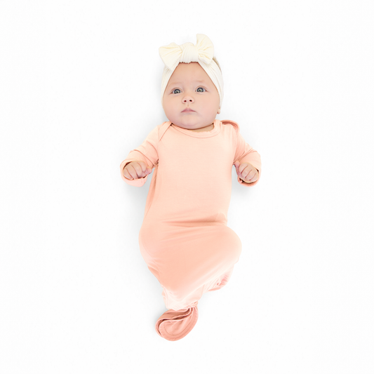 Knotted Gown in Soft Peach