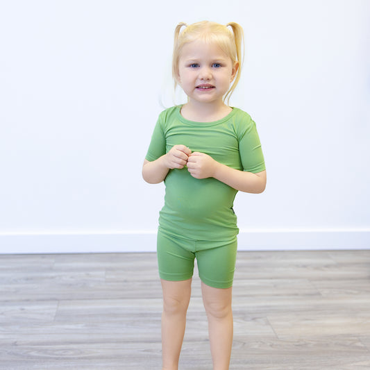 Short PJ Set in Leaf Green