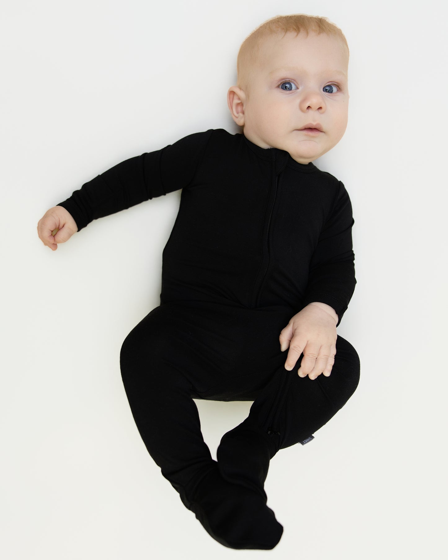 Zip Footie in Black