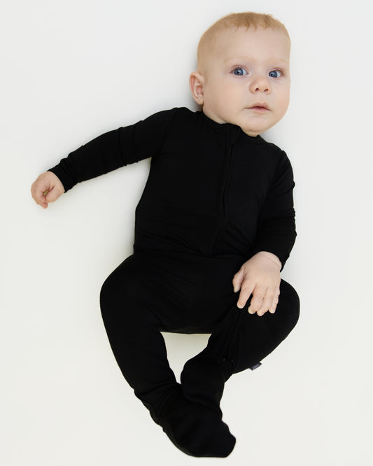 Zip Footie in Black