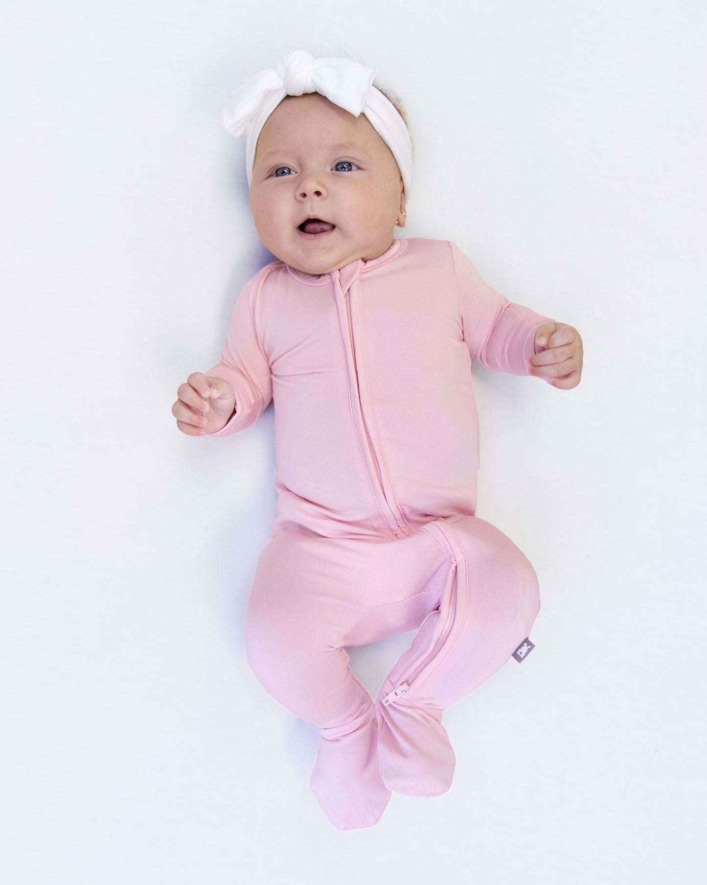 Zip Footie in Blush Pink