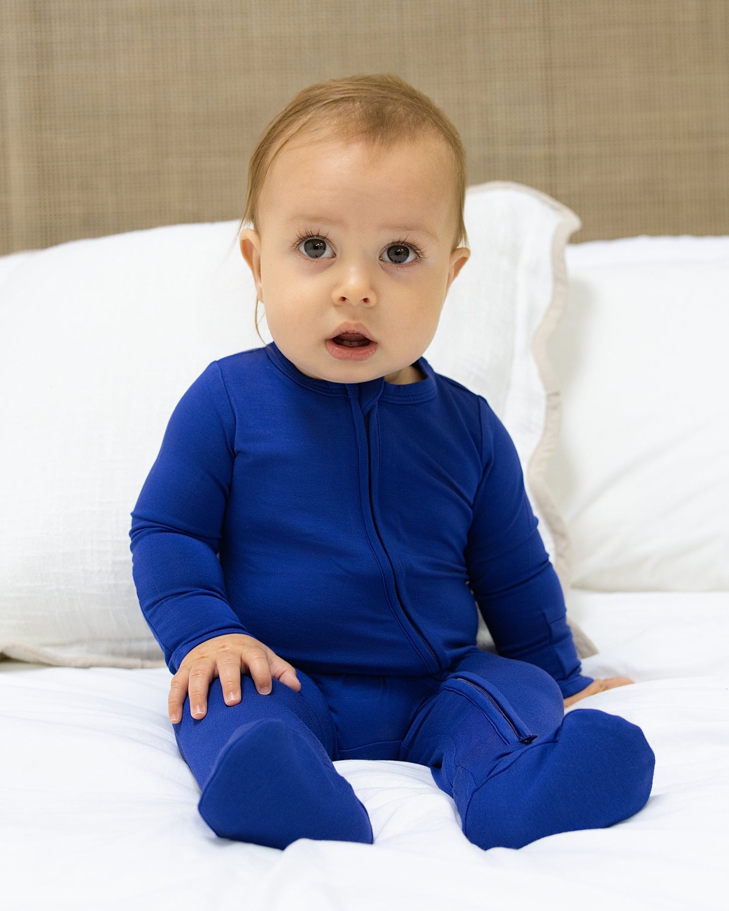Zip Footie in Royal Blue