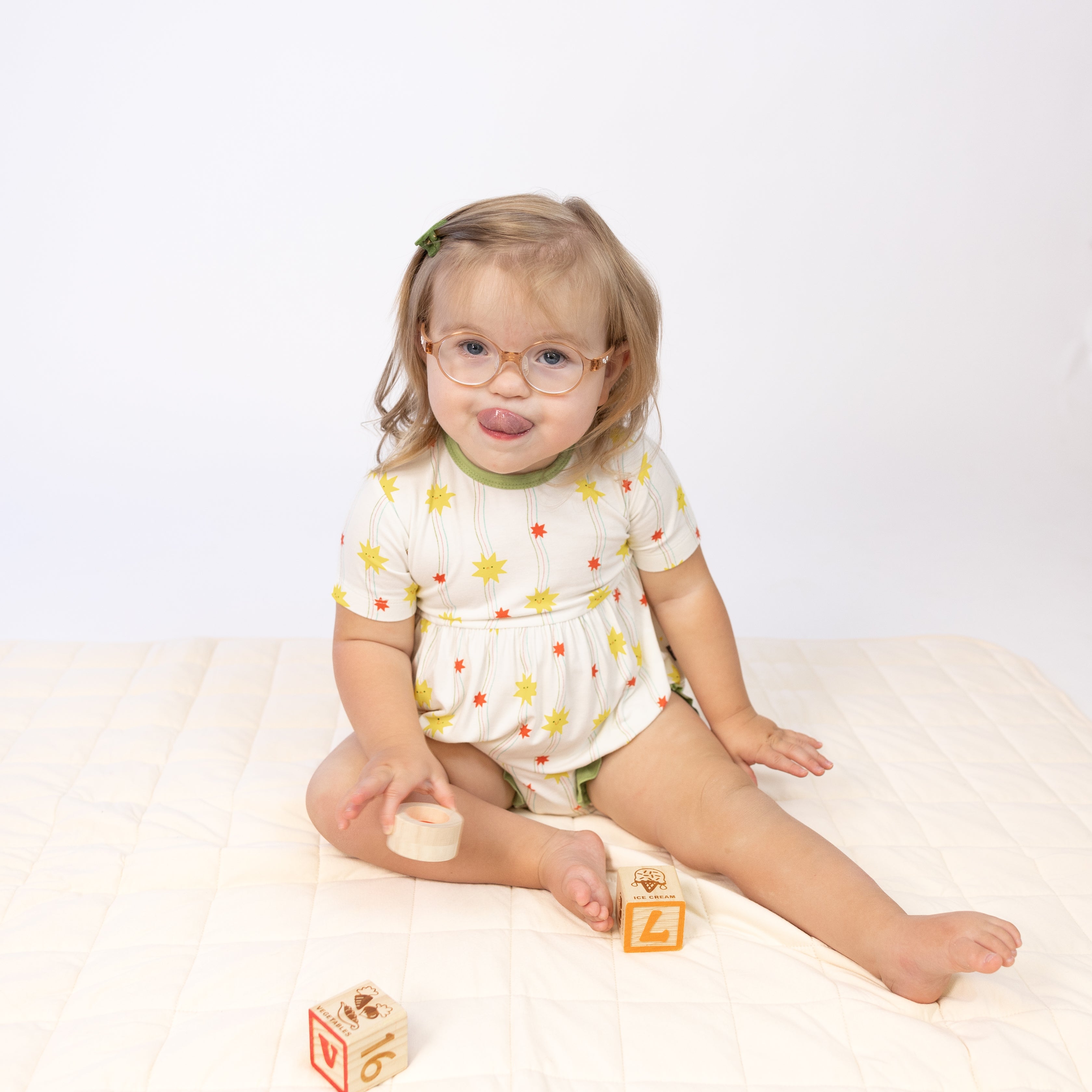 Bumbunny Baby Bubble Romper in Shooting Stars